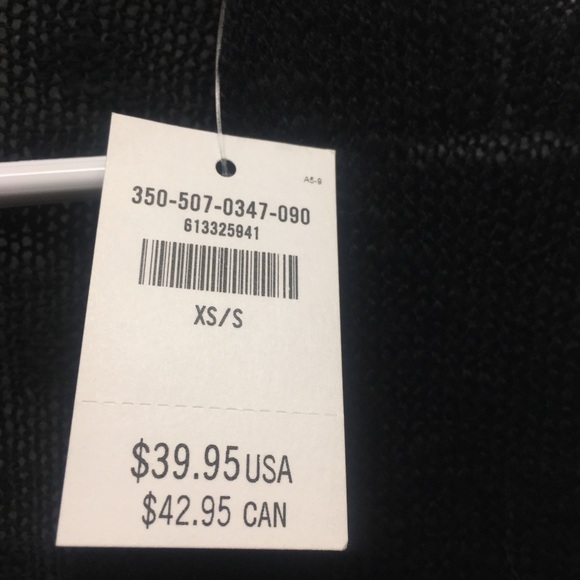 XS/S HOLLISTER SOFT BLACK SWEATER light sheer pullover scoop neck cotton blend - Picture 4 of 5